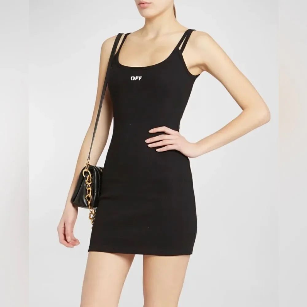 Off-White Off Stamp Rib-Knit Basic Tank Dress size 44/ us size 8